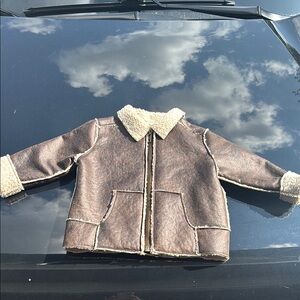 Kids Brown Shearling Jacket